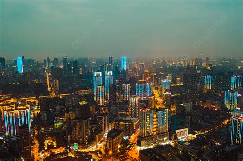 Wuhan City Building Night View Background And Picture For Free Download ...