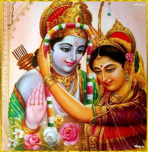 Lord Shree Ram And Mata Sita Wedding Colorful HD Wallpaper