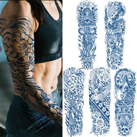 Buy Aresvns Semi Permanent Sleeve Tattoo for Women and Men, Realistic ...