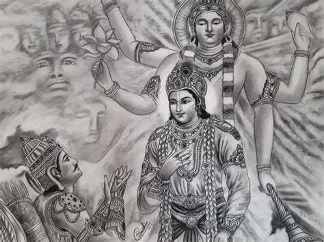 Krishna and Arjun Sketch | Pencil drawing images, Cool pencil drawings ...