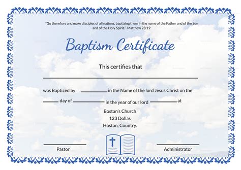 Printable Baptism Certificates - Printable Templates