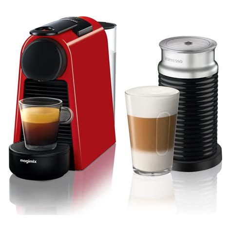 Nespresso Essenza Mini + Aeroccino3 Coffee Machine by Magimix in Red ...