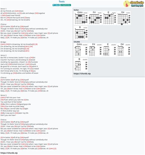 Chord: Toxic - tab, song lyric, sheet, guitar, ukulele | chords.vip