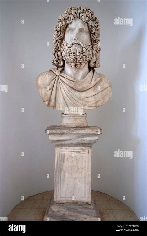 Bust of the ancient Roman god Jove, or Jupiter, at the museum at the ...