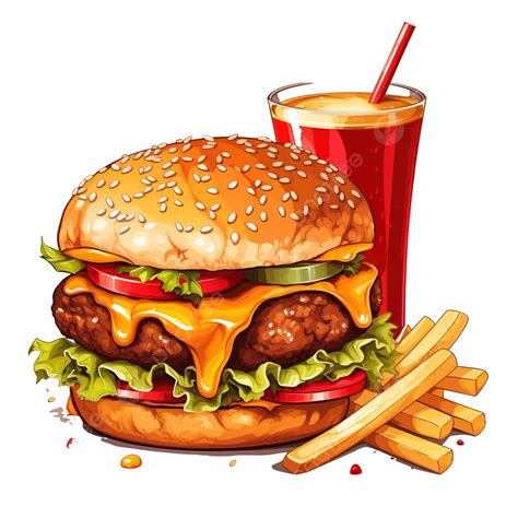 Food Burger Fries Drink, Food, Burger, Fries PNG Transparent Image and ...