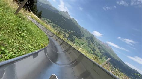 Grindelwald Toboggan ride-Mountain coaster adventure Switzerland| 4K 60p