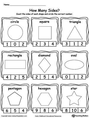 2d Shape Worksheet Kindergarten