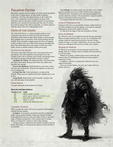 DnD 5e Homebrew — Oath of the Grave Paladin by Jonoman3000