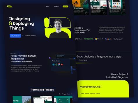 Freelancer Portfolio Website - Dark Mode | Figma Community