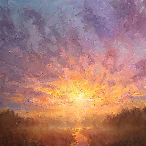 Impressionistic Sunrise Landscape Painting Painting by K Whitworth - Pixels