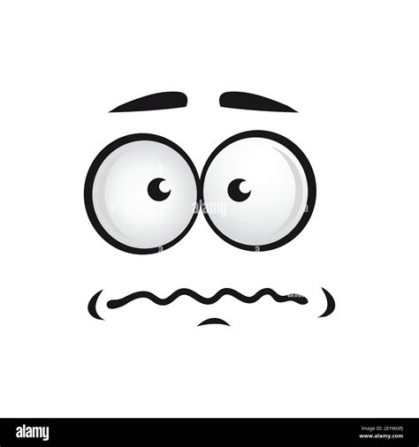 Nervous emoji with panic expression isolated symbol. Vector stress ...