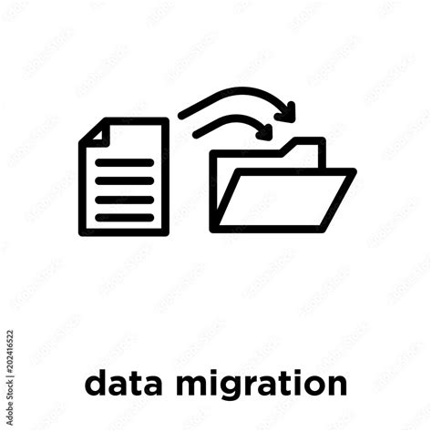 data migration icon isolated on white background Stock Vector | Adobe Stock