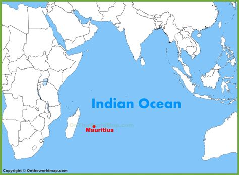 Mauritius location on the Indian Ocean map