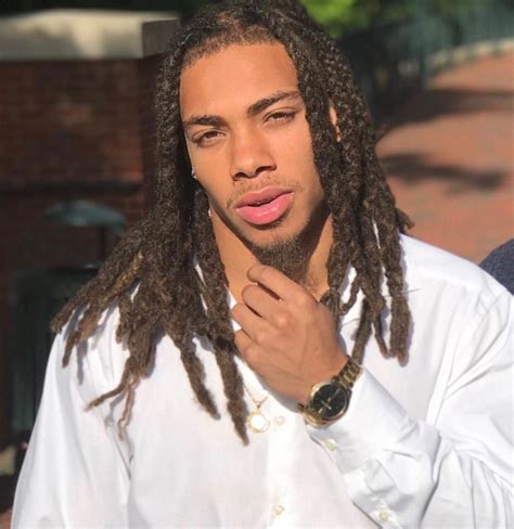 Attractive handsome black male model dreadlocks pink lips | Long hair ...