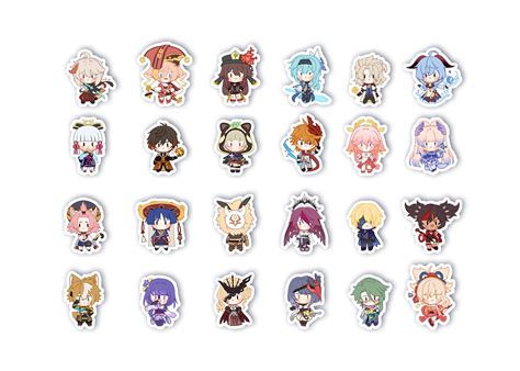 Buy YJacuing Genshin Impact Cute Chibi Reusable Vinyl Stickers (24 PCS ...