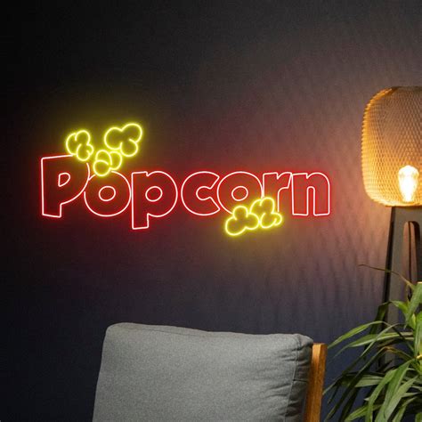 Popcorn Neon Sign, Popcorn Neon Light, Popcorn Led Light, Popcorn Led ...