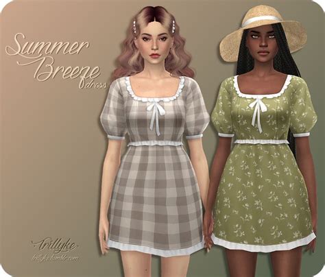 Summer Breeze Dress | Trillyke on Patreon in 2021 | Sims 4 dresses ...