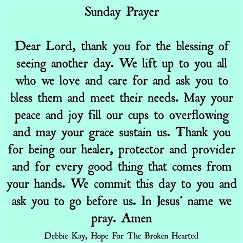 Sunday prayer | Sunday prayer, Sunday morning prayer, Morning prayer quotes