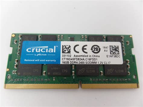 Crucial 16GB DDR4-2400 CT16G4SFD824A C16FDD1 SODIMM RAM Laptop Memory ...