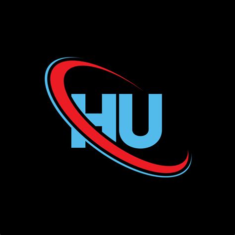 logotipo de hu. diseño hu. letra hu azul y roja. diseño del logotipo de ...