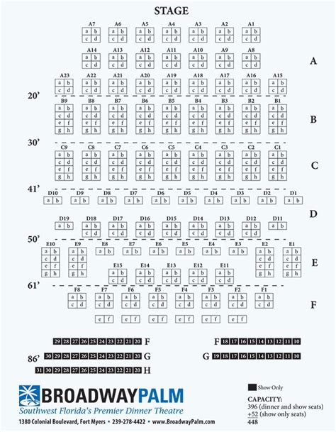 Seating Charts - Broadway Palm Dinner Theatre