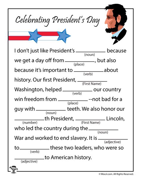 Presidents Day Mad Libs | Woo! Jr. Kids Activities