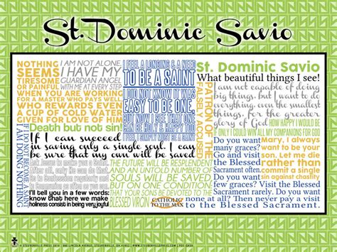 Saint Dominic Savio Quote Poster