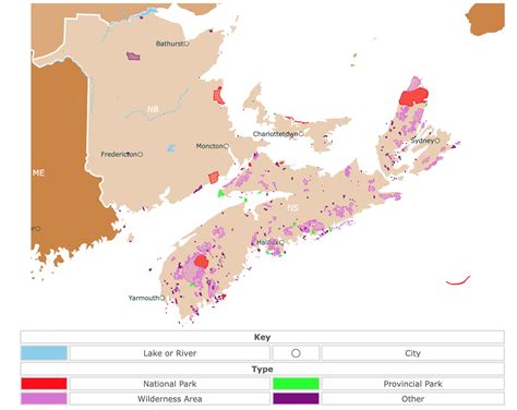 Interactive Map of Nova Scotia, New Brunswick, and Prince Edward Island ...