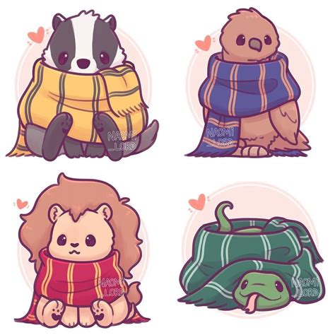 💚💙💛 ️My little Hogwarts House animals series all together! ️💛💙💚 I’m ...