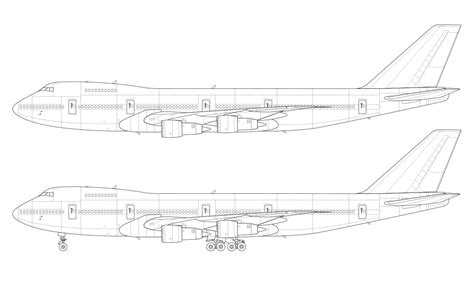 Boeing 747-200 blank illustration templates – Norebbo