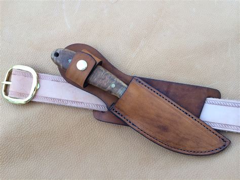 Custom Leather Knife Sheath 8″ Overall 5″ Fixed Blades – Crossdraw ...