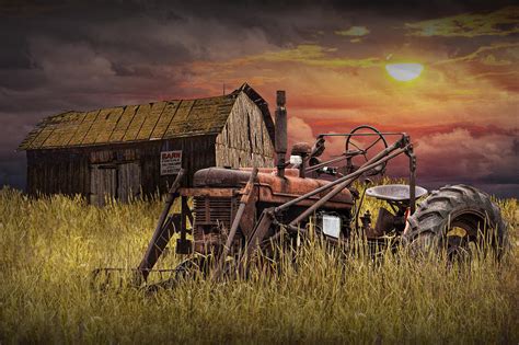 Old Farmall Tractor with Barn for Sale Photograph by Randall Nyhof - Pixels