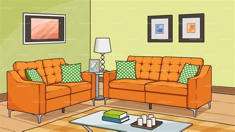 Living Room With Sofa Background Cartoon Vector Clipart - FriendlyStock