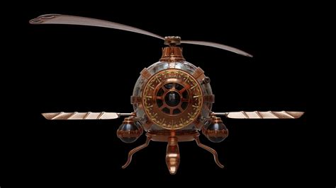 3D Steampunk Helicopter 3D model animated | CGTrader