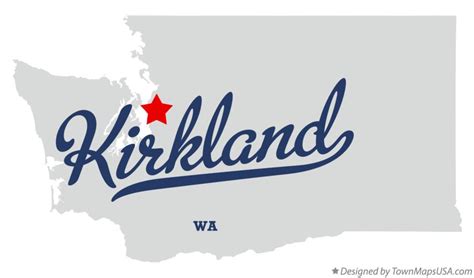 Map of Kirkland, WA, Washington