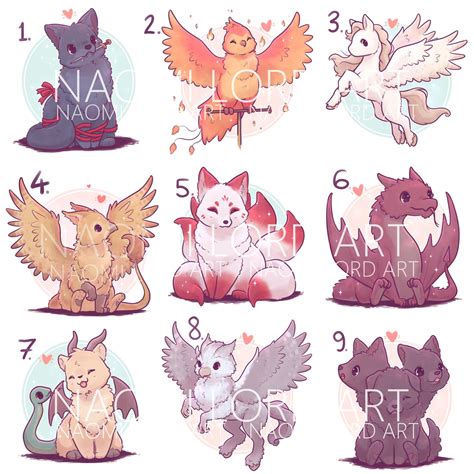 Cute Mythical Creatures Stickers And/or Prints Part 1 - Etsy Ireland