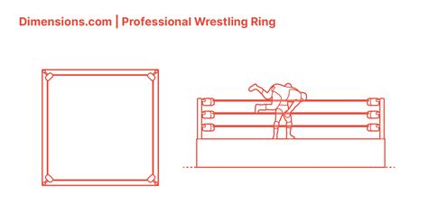 Professional Wrestling Ring Dimensions & Drawings | Dimensions.com