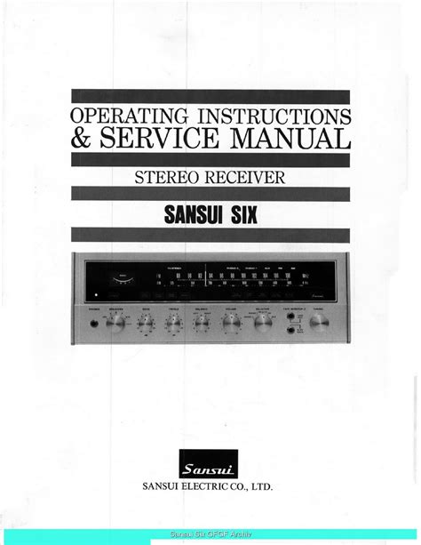 SANSUI SIX OPERATING INSTRUCTIONS & SERVICE MANUAL Pdf Download ...