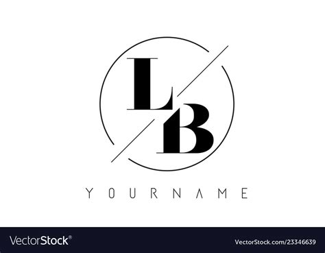 Lb letter logo with cutted and intersected design Vector Image