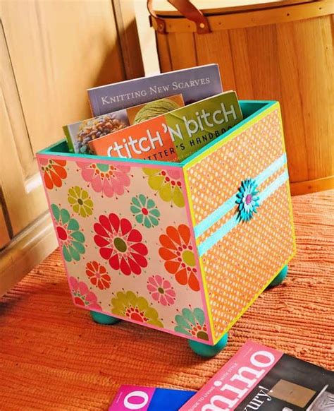 Easy Decoupage and Painted Wood Storage Bin - Mod Podge Rocks