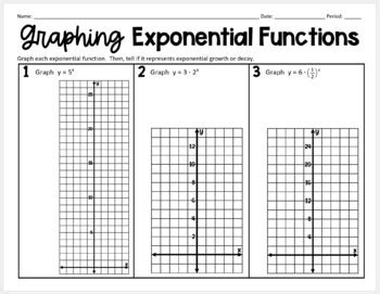 Graphing Exponential Functions (Algebra 1 Skills Practice) by Lisa ...