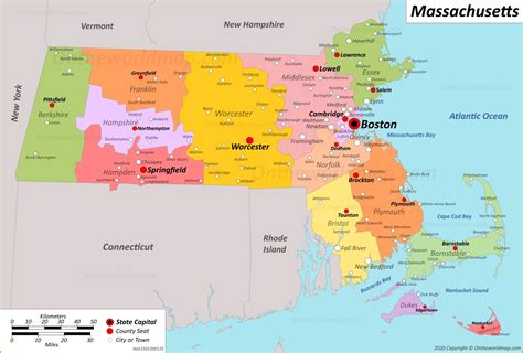 Massachusetts State Map | USA | Detailed Maps of Massachusetts (MA)