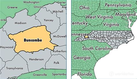 Buncombe County Nc Map | Cities And Towns Map