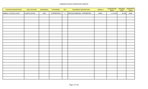 Sample Inventory Spreadsheet — db-excel.com