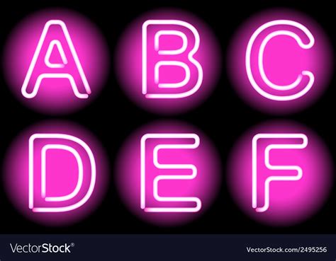 Neon letters Royalty Free Vector Image - VectorStock