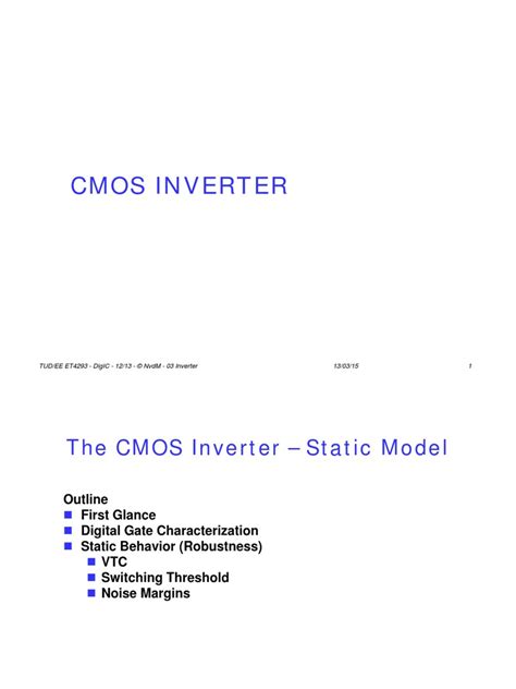 Cmos Inverter | PDF | Cmos | Semiconductor Devices