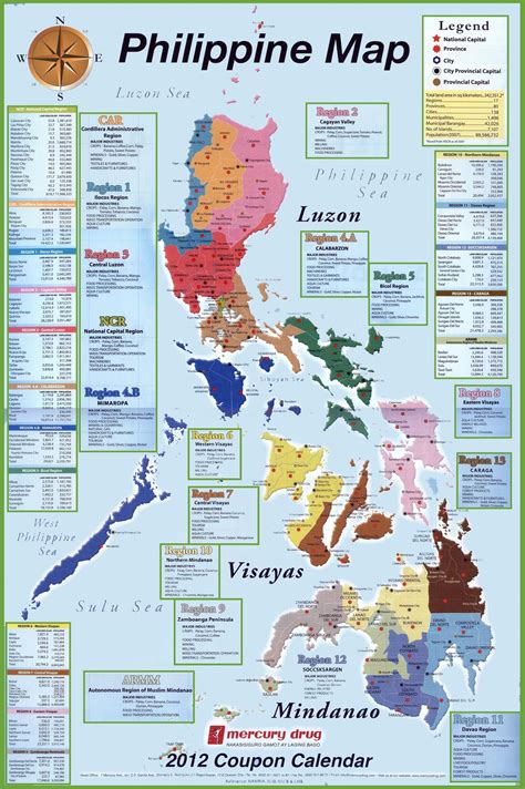 Map of the provinces and regions of the Philippines, 2012 | Regions of ...