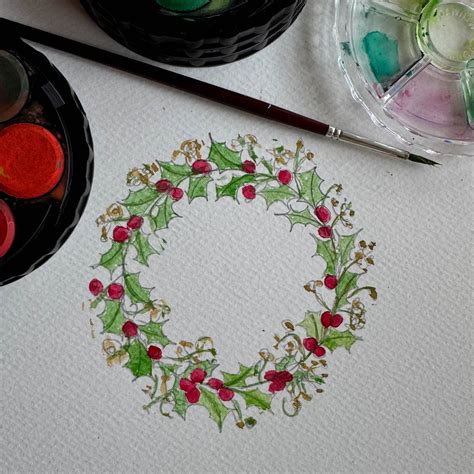 How to draw a holly wreath | Snapdragon Life