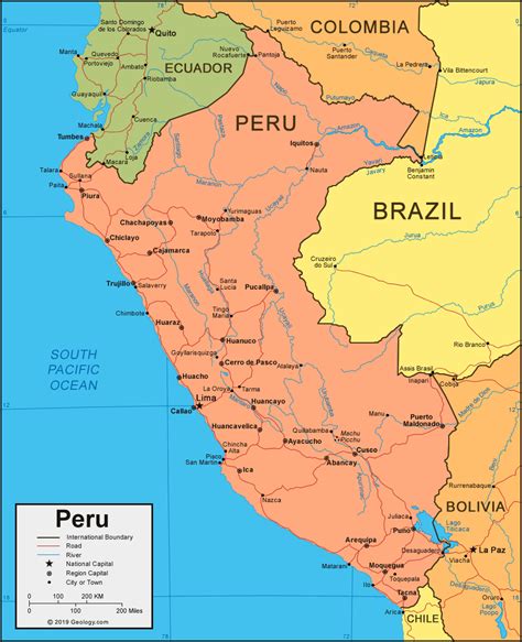 Map Of Peru And Surrounding Countries - Cities And Towns Map