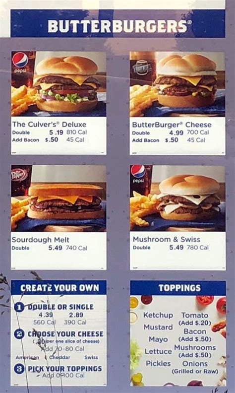 Culver’s menu – SLC menu